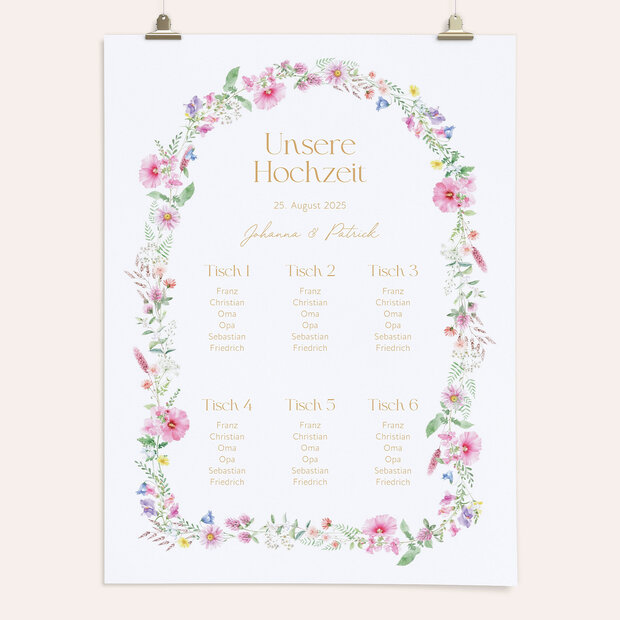 Sitzplan Hochzeit - Blütenversprechen
