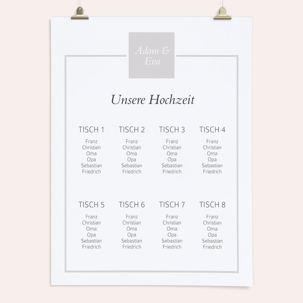 Sitzplan Hochzeit - Unbedingt