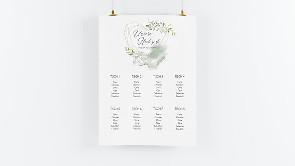Sitzplan Hochzeit - Herzliche Eleganz
