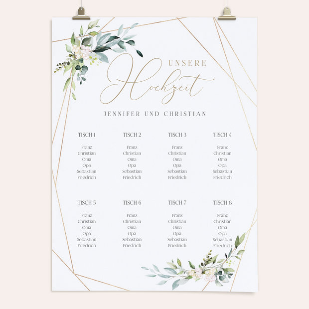 Sitzplan Hochzeit - Tender Florals