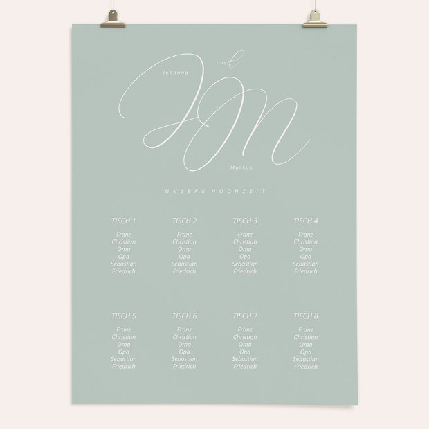 Sitzplan Hochzeit - Spuren am Himmel