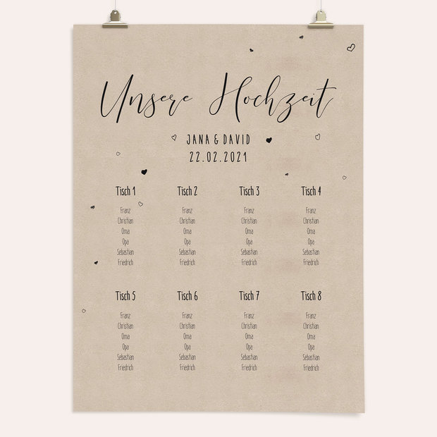 Sitzplan Hochzeit - Herzchentanz