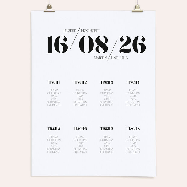 Sitzplan Hochzeit - Diem