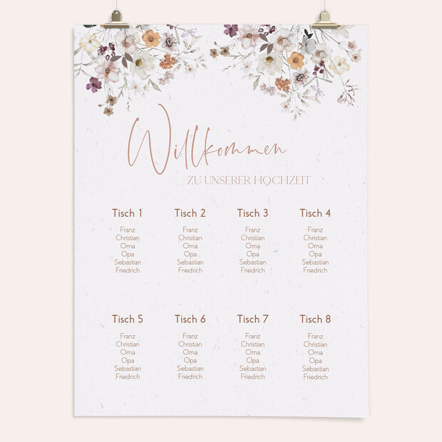 Sitzplan Hochzeit - Zärtliche Verbindung