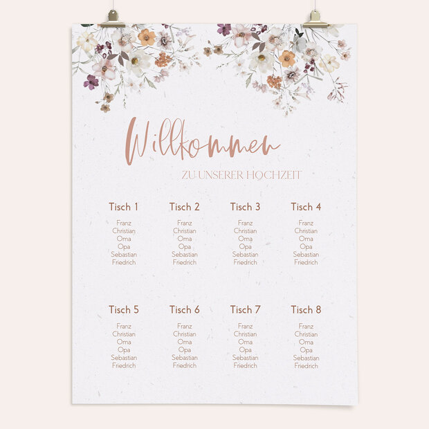 Sitzplan Hochzeit - Zärtliche Verbindung