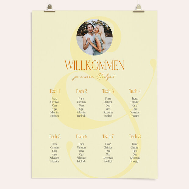 Sitzplan Hochzeit - Lemon & Lace