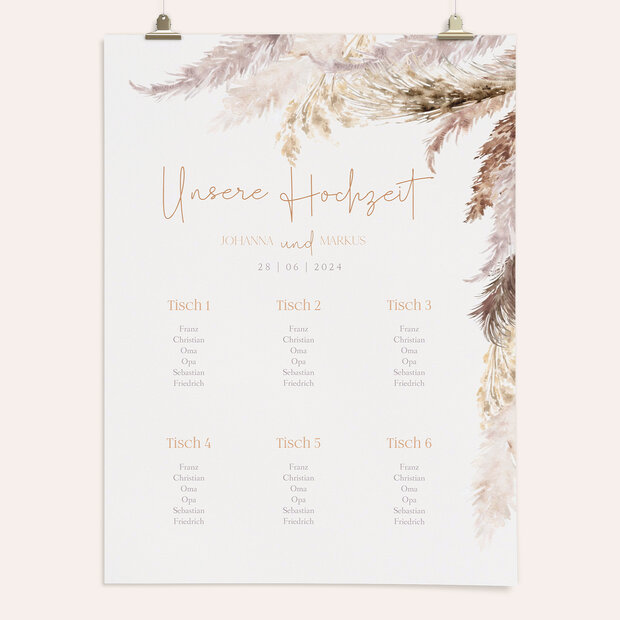 Sitzplan Hochzeit - Federleichte Traumhochzeit