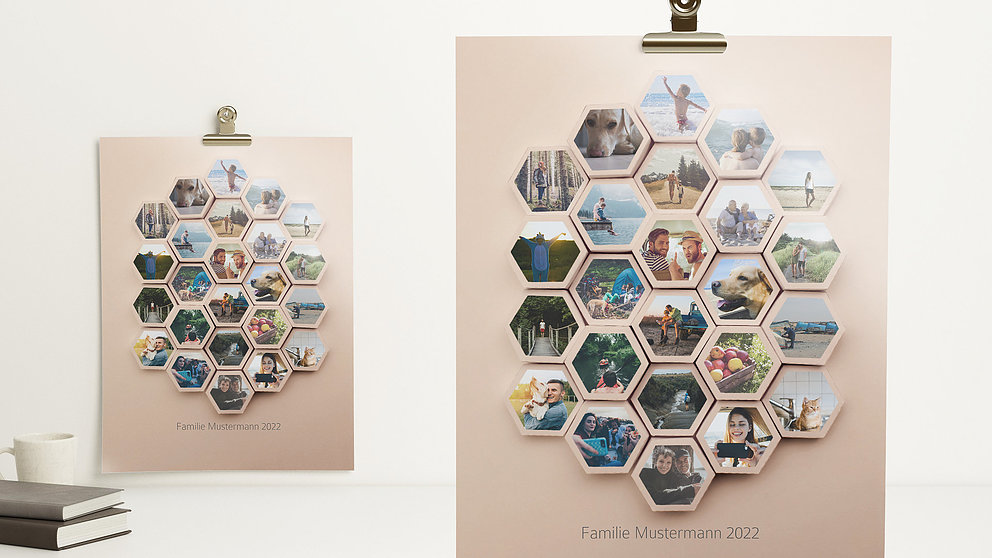 Wandbilder Waben beige Detail