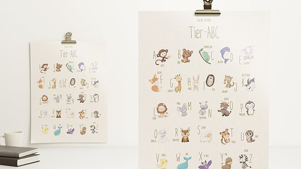 Wandbilder - ABC der Tierkinder