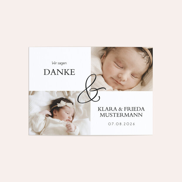 Danksagung Geburt - Doppeltes Glück