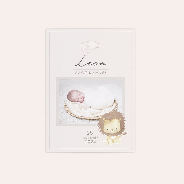 Danksagung Geburt - L wie Löwenmähne