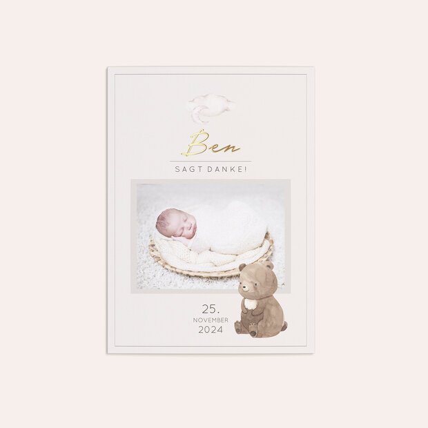 Danksagung Geburt - B wie Bärenstark