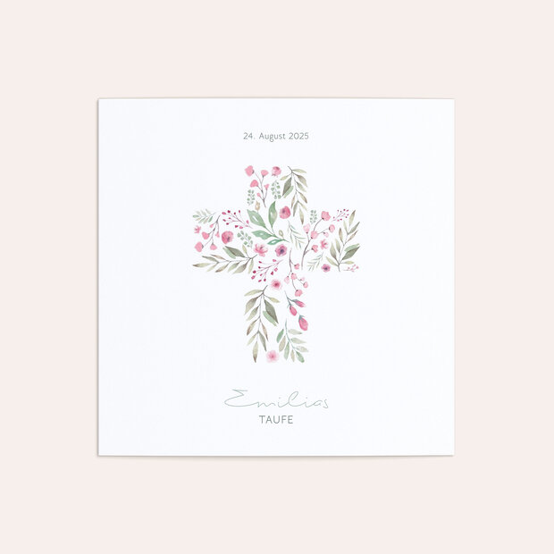 Taufkarten - Pink Buds