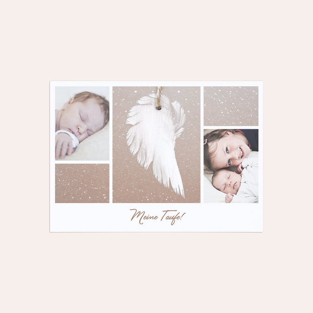 Taufkarten - Zarte Flügel Baby