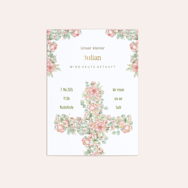 Taufkarten - Floraler Segen