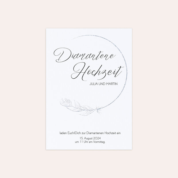 Diamantene Hochzeit Einladung - Diamantener Glücksfunke
