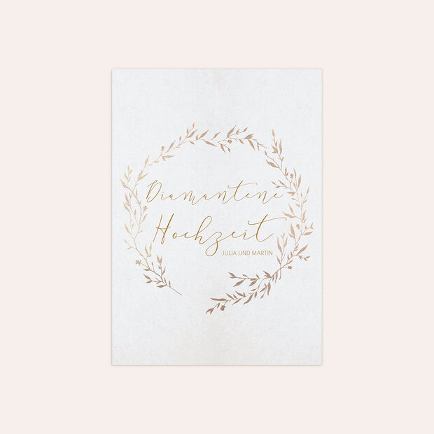 Diamantene Hochzeit Einladung - Rankenzauber Diamant