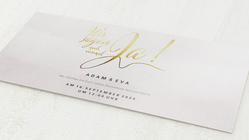 Diamantene Hochzeit Einladung Bedeutsame Zweisamkeit Detail