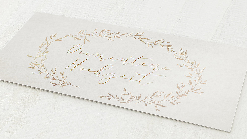 Diamantene Hochzeit Einladung Rankenzauber Diamant Detail