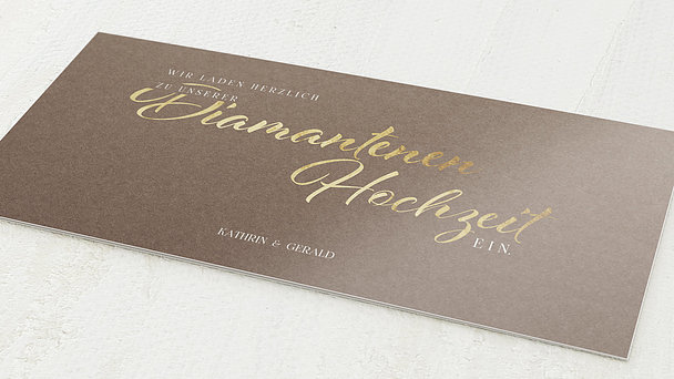 Diamantene Hochzeit Einladung Rustikale Eleganz Detail