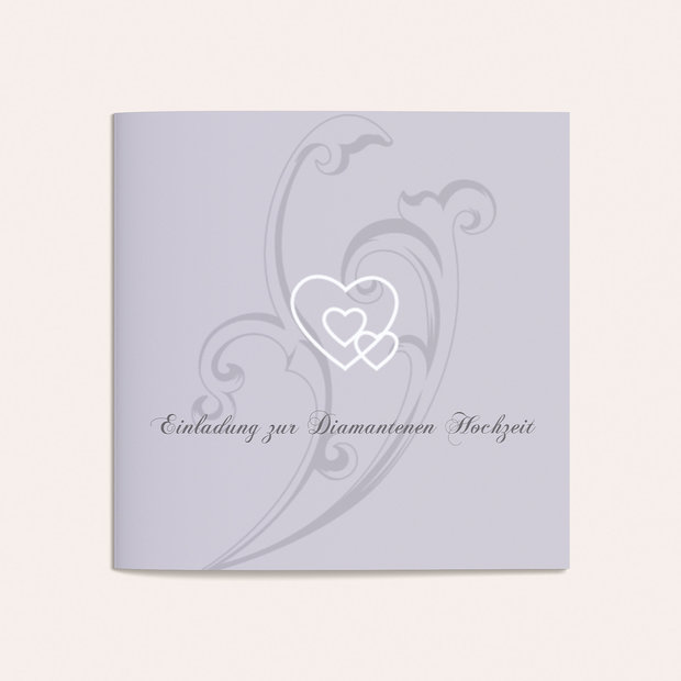 Diamantene Hochzeit Einladung - Liebesbrief