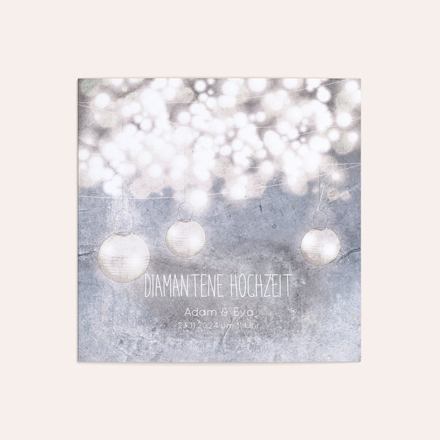 Diamantene Hochzeit Einladung - Luminaria diamant