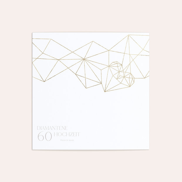Diamantene Hochzeit Einladung - Herz Diamant