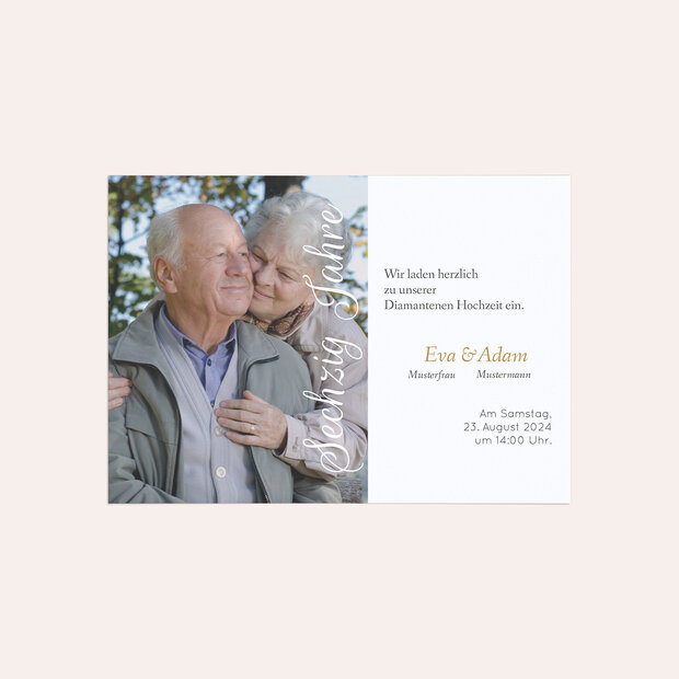 Diamantene Hochzeit Einladung - Nur 60 Jahre