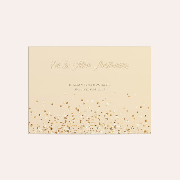 Diamantene Hochzeit Einladung - Diamant-Geflitter