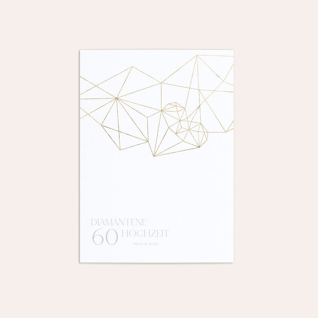 Diamantene Hochzeit Einladung - Herz Diamant