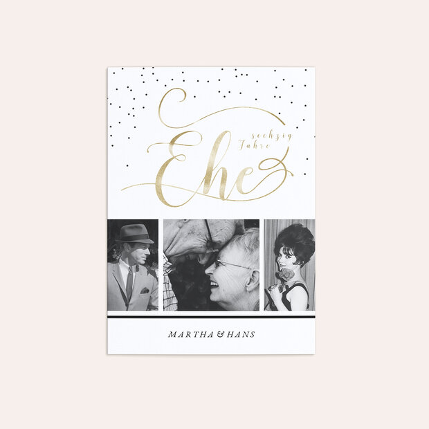 Diamantene Hochzeit Einladung - Goldene Liebe
