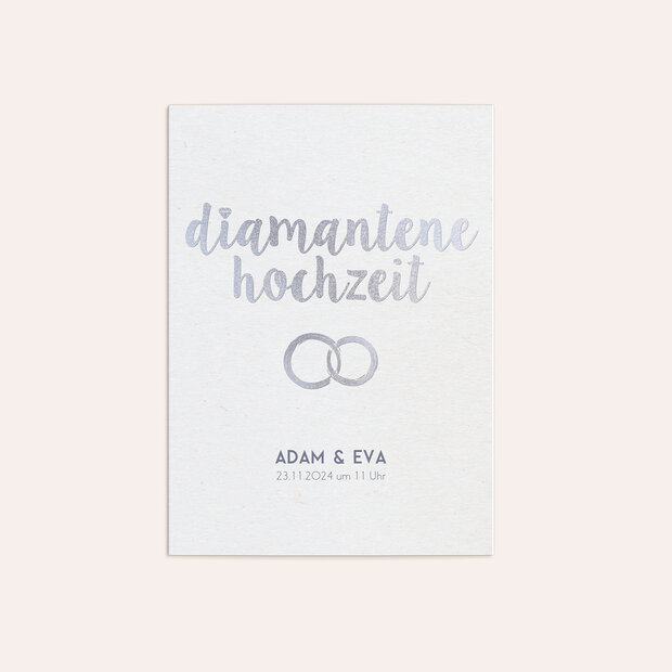Diamantene Hochzeit Einladung - Edler Diamant