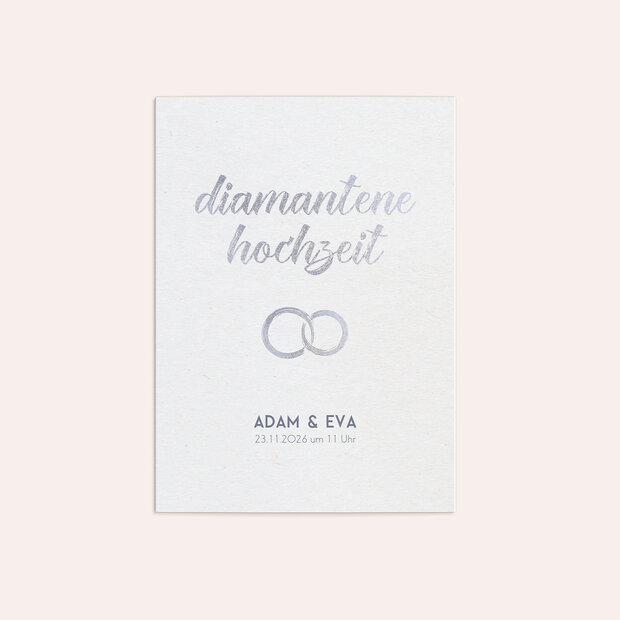 Diamantene Hochzeit Einladung - Edler Diamant