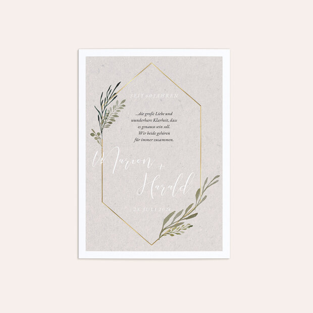Diamantene Hochzeit Einladung - Elegant gerankt