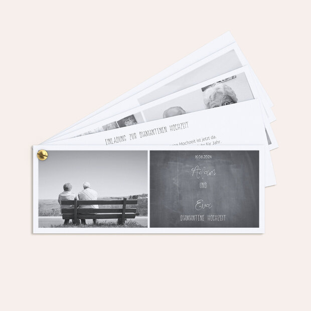 Diamantene Hochzeit Einladung - Getäfelt