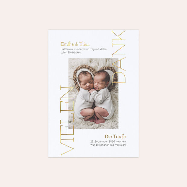 Danksagung zur Taufe - Zweifaches Glück