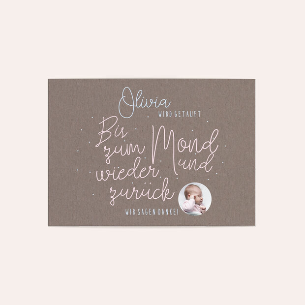 Danksagung zur Taufe - So lieb