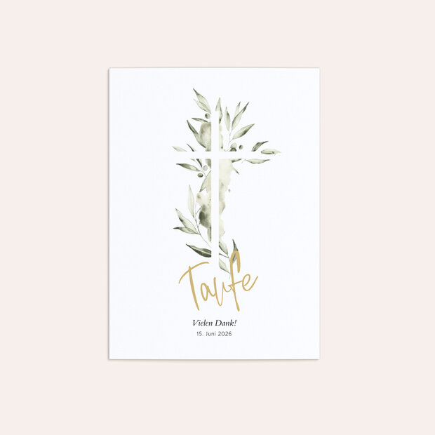 Danksagung zur Taufe - Ölzweig