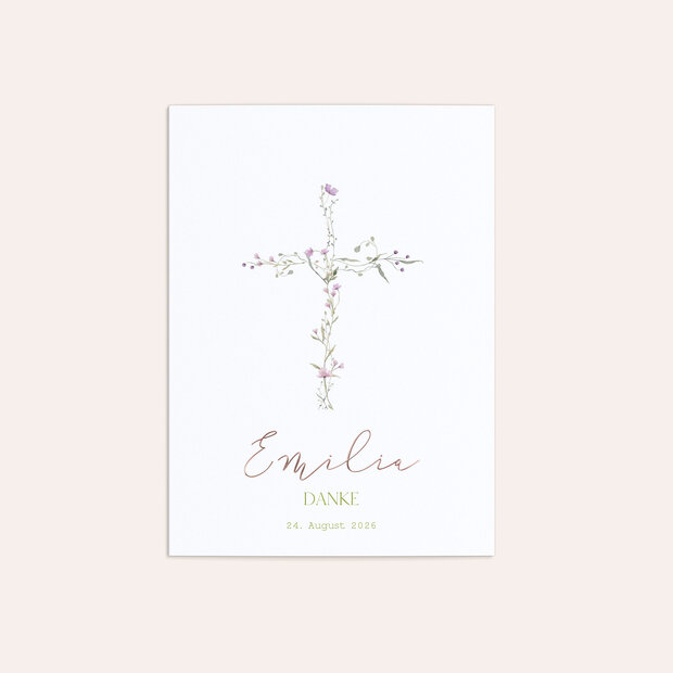 Danksagung zur Taufe - Cross of Flowers