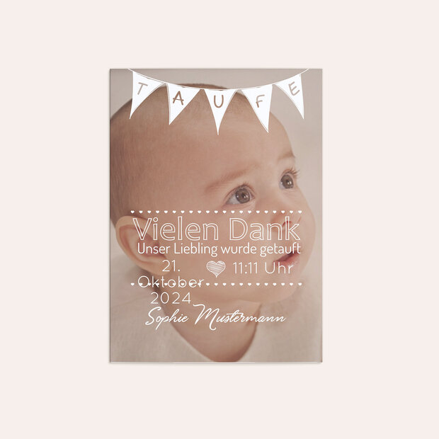 Danksagung zur Taufe - Babywimpel