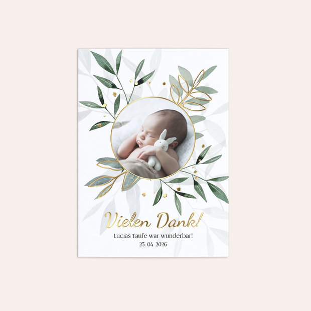 Danksagung zur Taufe - Green Leafs