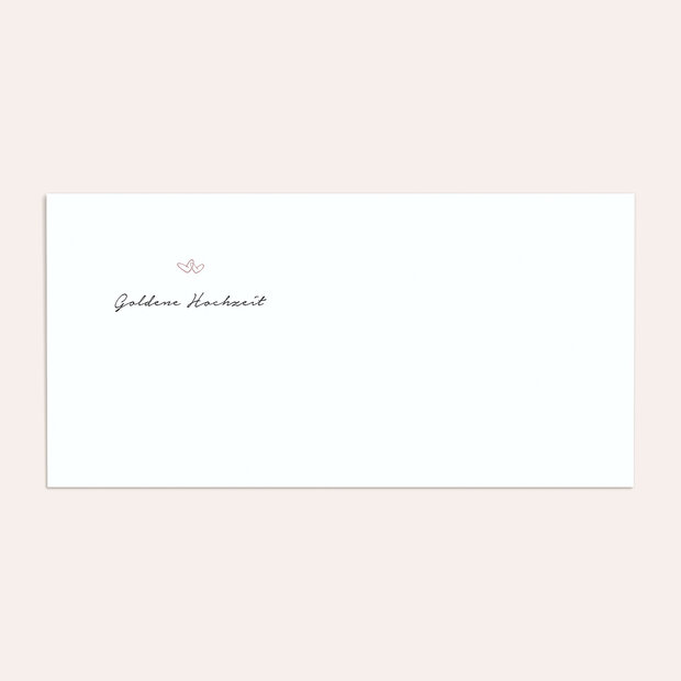 Umschlag mit Design Goldene Hochzeit - 50 Jahre Herzklopfen