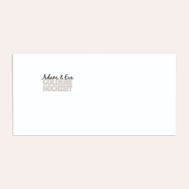 Umschlag mit Design Goldene Hochzeit - Liebe durch und durch
