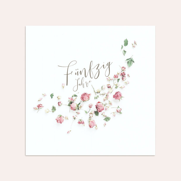 Umschlag mit Design Goldene Hochzeit - Rosentraum