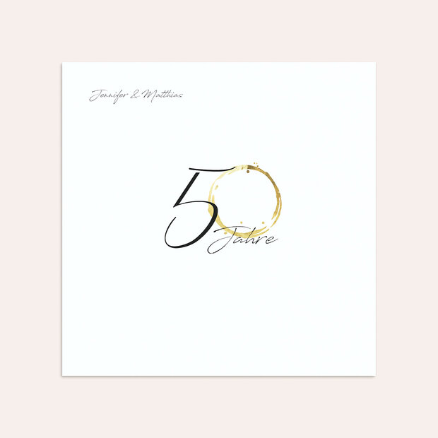 Umschlag mit Design Goldene Hochzeit - Liebesspur