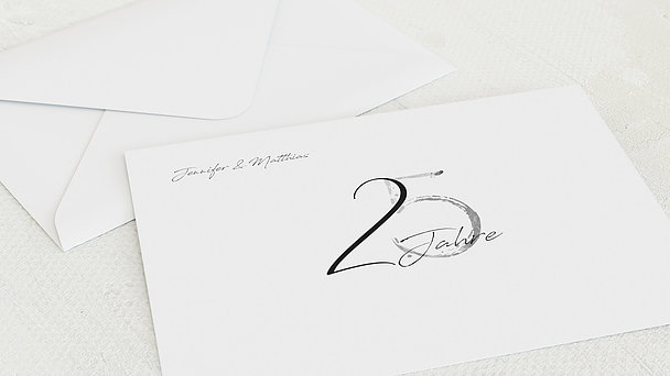 Umschlag mit Design Silberne Hochzeit - Liebesspur