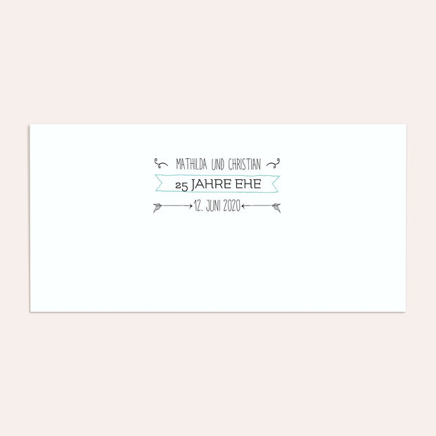 Umschlag mit Design Silberne Hochzeit - 25 Jahre Liebeshoch