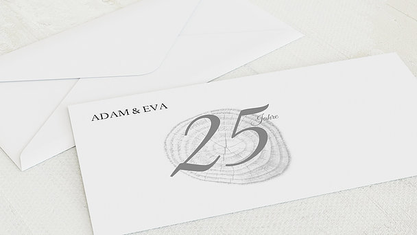 Umschlag mit Design Silberne Hochzeit - Baumringe