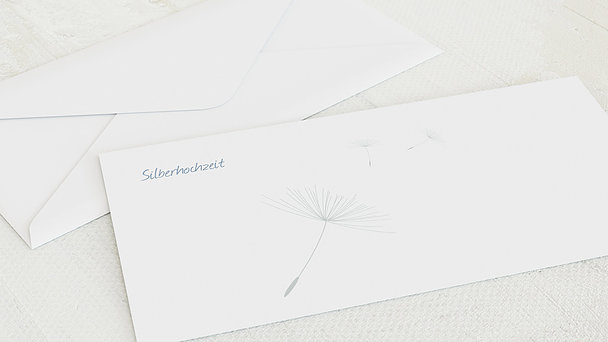 Umschlag mit Design Silberne Hochzeit - Löwenzahn