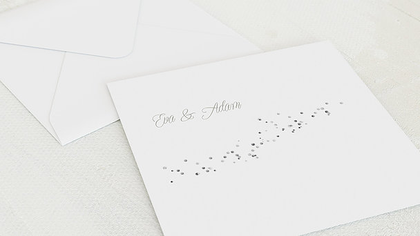 Umschlag mit Design Silberne Hochzeit - Silber-Geflitter